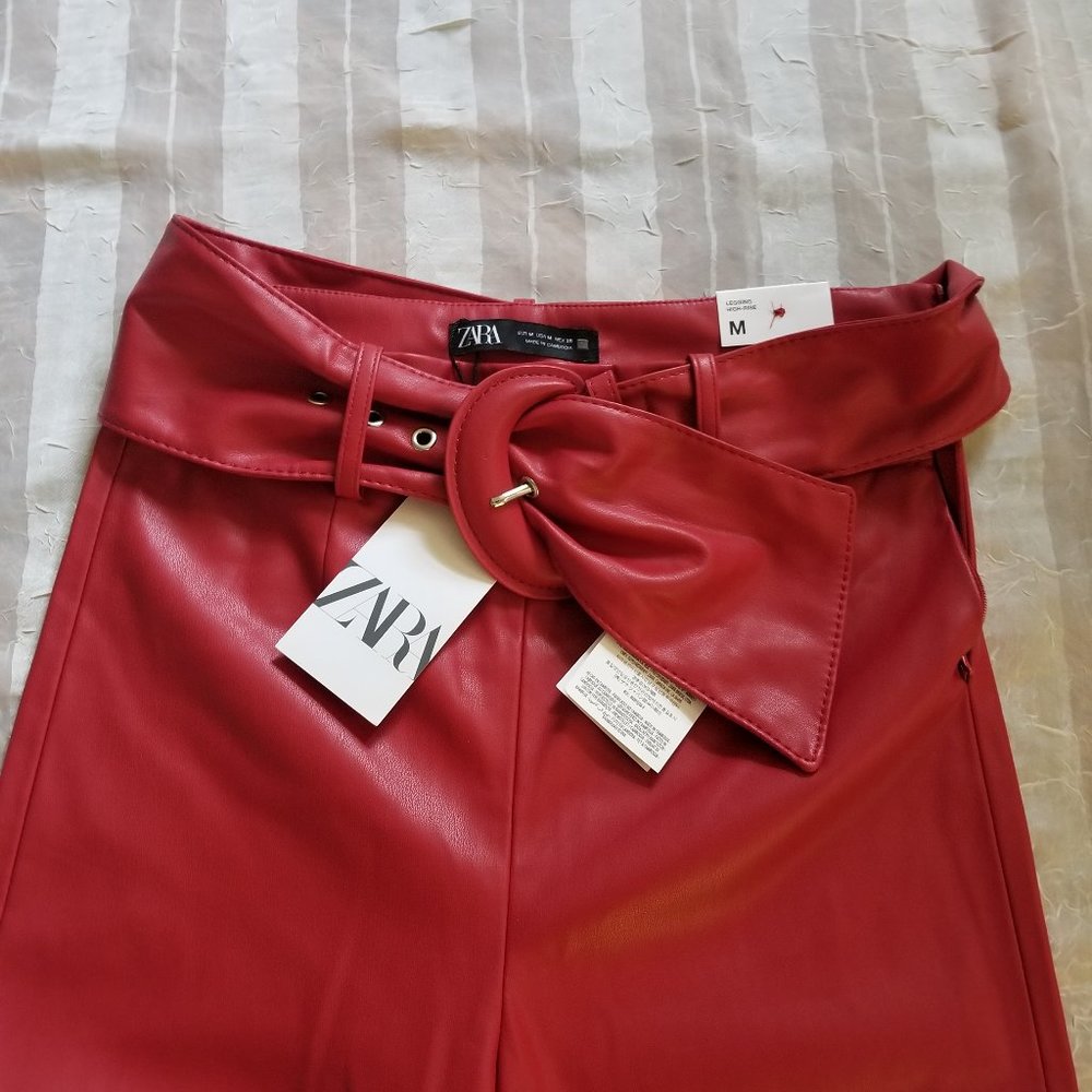 High- Waisted Faux Leather leggings SOLD - Picture 2 of 11